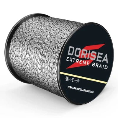 Afbeelding van DORISEA Extreme Braid 100% PE 300m gevlochten vislijn 2,7 249,5 kg Test, visdraad, slijtvast, ongelooflijke superlijn, geen rek, kleine diameter (zwart &amp; wit, 4,5 kg/0,14 mm)