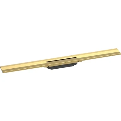 Afbeelding van hansgrohe Ready set douchegoot RainDrain Flex, afvoergoot 800 mm, vloerafvoer douche in te korten voor wandmontage, gepolijst Gold Optic