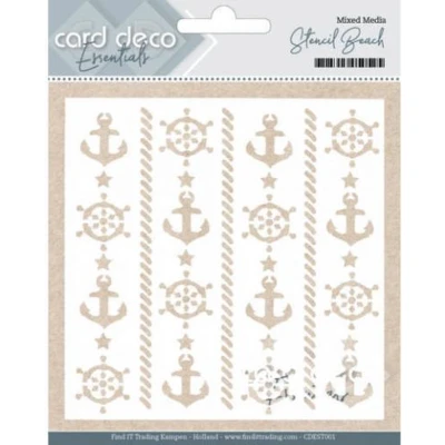 Afbeelding van Beach Mixed Media Stencil by Card Deco Essentials