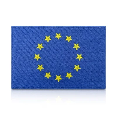 Afbeelding van Finally Home Europa vlag patch om op te strijken 7,3 x 5 cm Europese patches, strijkplaatje, EU opstrijkbaar,