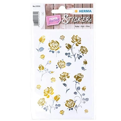 Afbeelding van Herma, Stickers, Motief Sticker Creatieve Kostbare Rozen 12 stuks Goud/Zilver