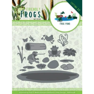 Afbeelding van Frog Pond Cutting Die Friendly Frogs by Amy Design