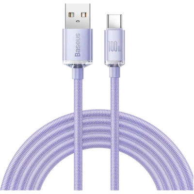 Afbeelding van Baseus Data Cable Crystal Shine (CAJY000505) USB to Type C, 100W, 2m Purple