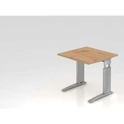 Afbeelding van UNDA 8 S Bureau 80 x Tafelhoogte I In hoogte verstelbaar Essen Eik/Zilver