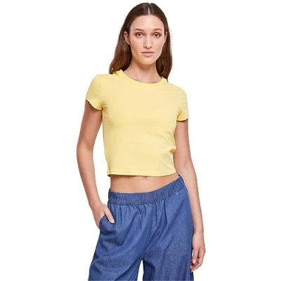 Afbeelding van Urban Classics Stretch Jersey Cropped TEE Tshirt basic, Dames, Maat: XXL, Vintagesun