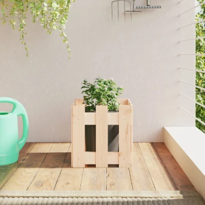 Afbeelding van Plantenbak met hekontwerp 30x30x30 cm massief grenenhout