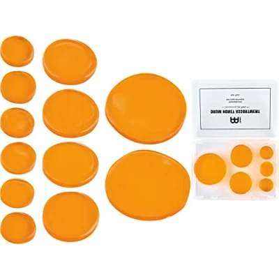 Afbeelding van Meinl Cymbals Drum Honey Dempening Gel Pads, 12 delig Assortiment met verschillende maten — Inclusief Container en Dividers (MDHA), Oranje