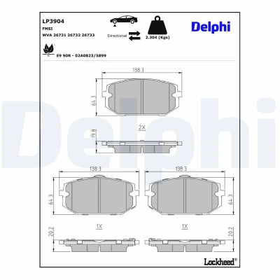 Afbeelding van Remblokset DELPHI LP3904