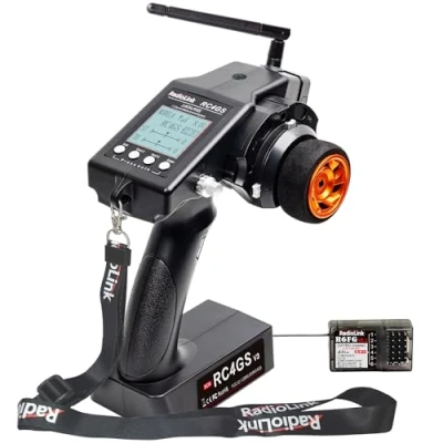 Afbeelding van Radiolink RC4GS V3 5 kanaals RC afstandsbediening met ontvangerset R6FG Gyro geïntegreerde 2,4 GHz afstandsbedieningszender voor modelbouw zoals autocrawler vrachtwagenboot