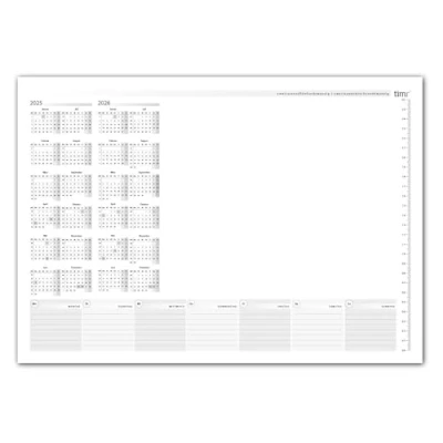 Afbeelding van TR296 Bureauonderlegger met 2 jaarkalender 2025 2026, DIN A3, 25 vellen, van papier om af te scheuren, kalender, organizer, kantoorbenodigdheden