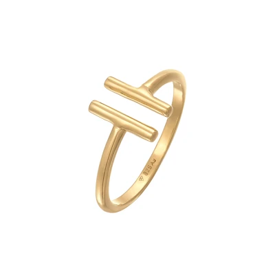 Afbeelding van Elli GEO Modern Basic Ring goldcoloured, Dames, Maat: 54, Gold coloured