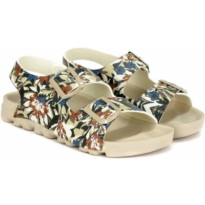 Afbeelding van GOBY Rood &amp; Blauw Bloemen Sandalen Slippers Hoge kwaliteit Handmade Maat 37