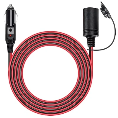 Afbeelding van GUNGY Verlengkabel voor sigarettenaansteker, 3,6 m, 12 V, 16 AWG, adapter met zekering 15 A, V/24 koelkast, auto, vrachtwagen, boot