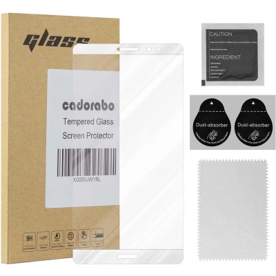 Afbeelding van Cadorabo Screenprotector geschikt voor Huawei MATE 8 Volledig scherm pantserfolie Beschermfolie in TRANSPARANT met WIT Gehard (Tempered) display beschermglas 9H hardheid 3D Touch