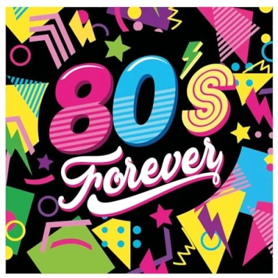 Afbeelding van Fiestas Guirca Papieren servetten 80&#039;s Forever 12 stuks