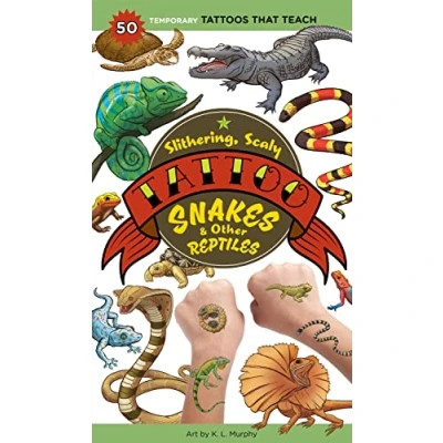 Afbeelding van Slithering, Scaly Tattoo Snakes &amp; Other Reptiles: 50 Temporary Tattoos That Teach