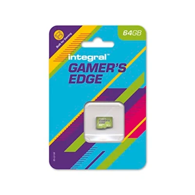 Afbeelding van Integral 64 GB Gamer&#039;s Edge micro SD kaart voor Nintendo Switch, opladen en opslaan van games, snelle opslag DLC games back up gegevens, ontworpen Switch