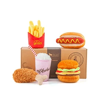 Afbeelding van P.L.A.Y. American Classic pluche/piepscher Food Toy Collection met geschenkdoos, 5 delig
