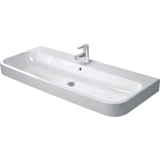 Afbeelding van Duravit HappyD 2 meubelwastafel met overloop 1 kraangat 120x50.5cm wondergliss wit Tijdloze uitstraling