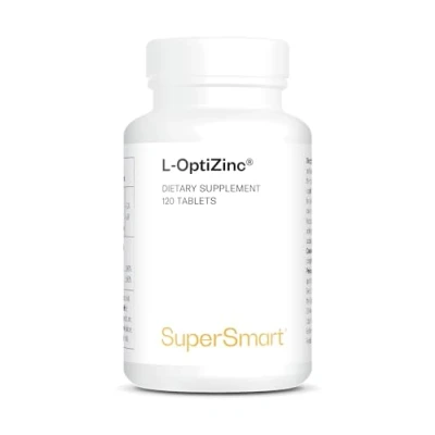 Afbeelding van Supersmart L OptiZinc ® 30 mg per portie zink en antioxidant supplement ondersteuning van een gezond ademhalingssysteem Non GMO &amp; Glutenvrij 120 tabletten