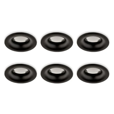 Afbeelding van Inbouwspot, Rond, Waterdicht IP65, Ø85 mm, Mat Zwart, 6 Pack GU5.3 / MR16 Fitting (12V) Standaard