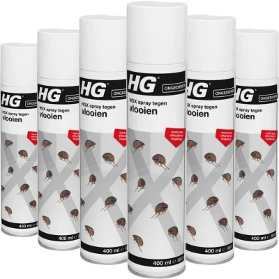 Afbeelding van 6x HG X Spray Tegen Vlooien 400 ml