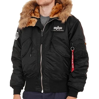 Afbeelding van Alpha Industries 45P Hooded Custom Jas Schwarz