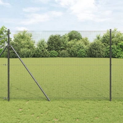 Afbeelding van vidaXL Gelaste Draadhek met 7 Palen Grijs 1.5x10 m Staal
