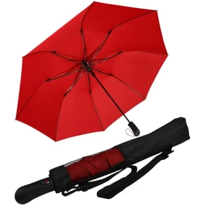 Afbeelding van iX brella XXL 124cm glasvezel golfzakparaplu met automatische, zwart, 124 cm