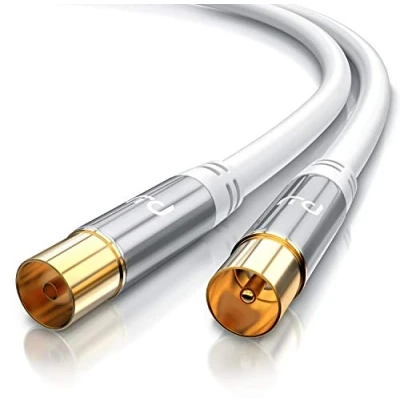 Afbeelding van CSL 3m antennekabel 8k 4k HDTV 135dB 75 Ohm premium coaxkabel FullHD UHD coaxstekker &gt; coaxkoppeling DVB T en T2 C S S2 DAB afscherming