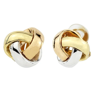 Afbeelding van Traveller Clip Oorbellen Oorclips Dames Goudkleurig &amp; Zilverkleurig Roségoudkleurig Tricolor Knoop 16 mm 157341