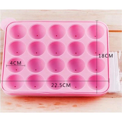 Afbeelding van Cakepop Bakvorm Siliconen 20 Cake Pops Roze van Heble®