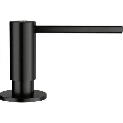 Afbeelding van Franke Atlas geborsteld zwart Inbouw zeepdispenser 112.0625.484