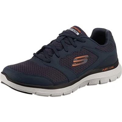 Afbeelding van Skechers Flex Advantage 4.0 Sneaker voor heren, Marineblauw Lederen Mesh Pu Trim, 42.5 EU