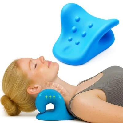 Afbeelding van JSM FITNESS® Nekstrekker ter ontlasting van de nek, nek en schouders relaxer, Cloudy Neck, nektractie apparaat kussen voor ontspanning nekspieren, nekstretcher