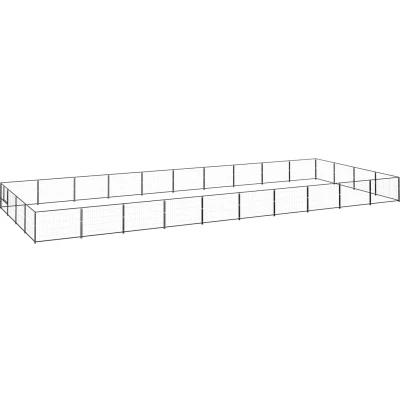 Afbeelding van vidaXL Hondenkennel 40 m² staal zwart