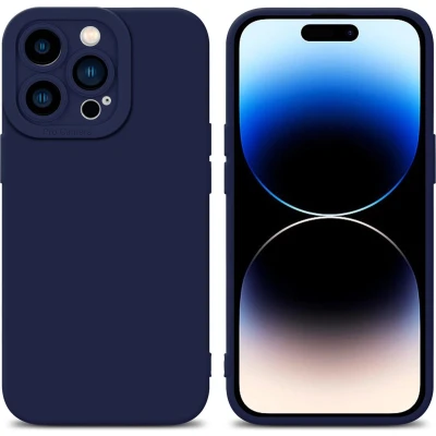 Afbeelding van Cadorabo Hoesje geschikt voor Apple iPhone 14 PRO MAX in FLUID DONKER BLAUW Beschermhoes TPU silicone Cover Case