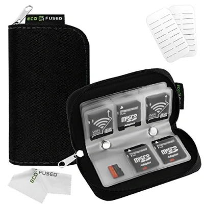 Afbeelding van Eco Fused Geheugenkaartkoffer Geschikt voor maximaal 22x SD, SDHC, Micro Mini SD en 4X CF Houder met 22 sleuven (Zwart)