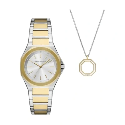 Afbeelding van Armani Exchange Dames Analoge Quartz Horloge Met Roestvrij Stalen Band AX7161SET, Meerkleurig