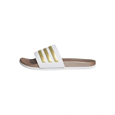 Afbeelding van adidas Adilette Comfort dames Slides Badslipper, Ftwr White Matte Gold, 44.5 EU