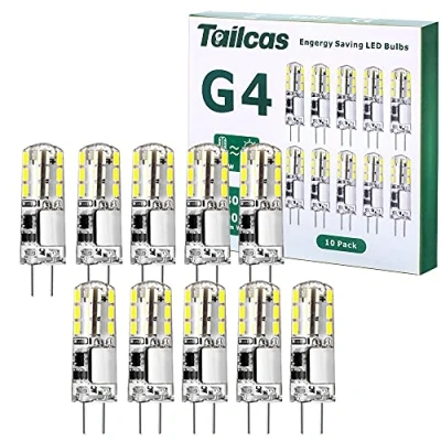 Afbeelding van G4 Ledlampen, 1,5 W, 10 stuks, 12 V, AC/DC, warmwit, 150 lumen, 3000 K, vervangt halogeenlampen van 20 warmteafvoerend, niet dimbaar, flikkert niet, energieklasse A+