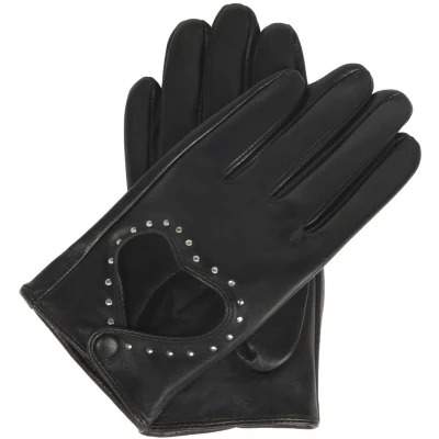 Afbeelding van Black touch screen gloves with cut out heart