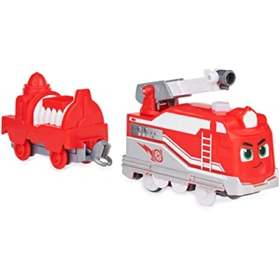 Afbeelding van Mighty Express Gemotoriseerde trein rode redder met goederenwagon op batterijen werkende naar de populaire tv serie, vanaf 3 jaar