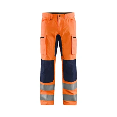 Afbeelding van Blaklader 1585 Reflecterende Werkbroek Stretch Oranje/Marineblauw