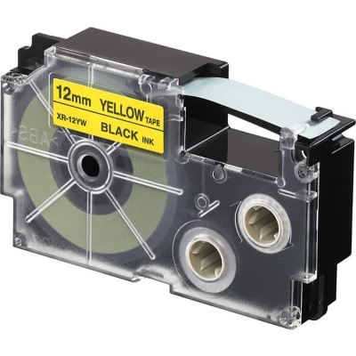 Afbeelding van Casio XR 12YW1 Labeltape Tapekleur: Geel Tekstkleur: Zwart 12 mm 8 m