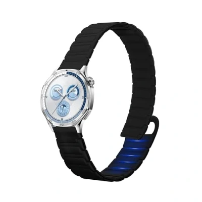 Afbeelding van kwmobile sporthorloge band geschikt voor Huawei Watch GT5 46mm / Pro bandje Smartwatch of activity tracker polsband Met magneetsluiting In zwart