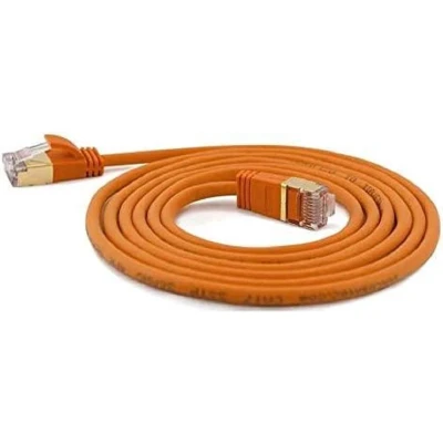 Afbeelding van wantecWire Extra dunne patchkabel CAT.7 kabel, CAT.6 stekker SSTP afgeschermd, lengte 2 m, oranje