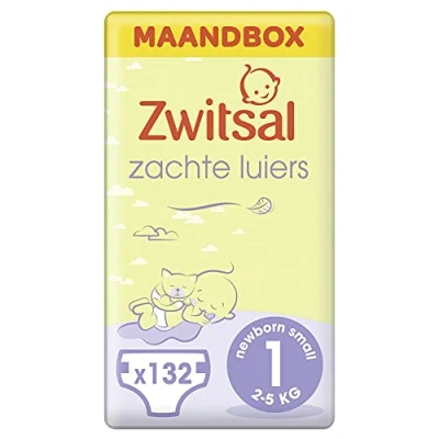 Afbeelding van Zwitsal Luier Newborn Small Maat 1 (2 5 kg), met comfortabele en zachte pasvorm 3 x 44 132 luiers