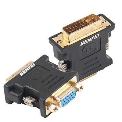 Afbeelding van DVI I naar VGA adapter, BENFEI 2 Pack 24+5 mannelijk vrouwelijk adapter met verguld snoer