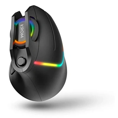 Afbeelding van Ragon Krom KAOX NXKROMKAOX verticale gaming muis, RGB, optisch, 7 programmeerbare toetsen, 6400 DPI, 6 kleuren, zwart
